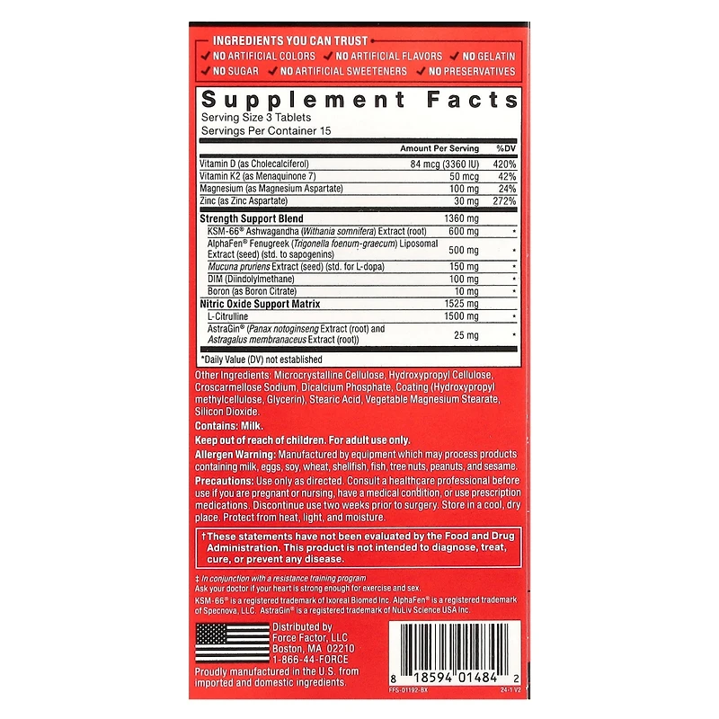 Force Factor Test X180 Supreme