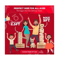 Swooc Premium Giant Tower Game w/ Storage Crate / Outdoor Game Table Set | 60 Large Blocks | Jumbo Lawn Games | Big Yard Game