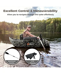 Sugift Inflatable Fishing Float with Adjustable Straps and Storage Pockets-Camouflage