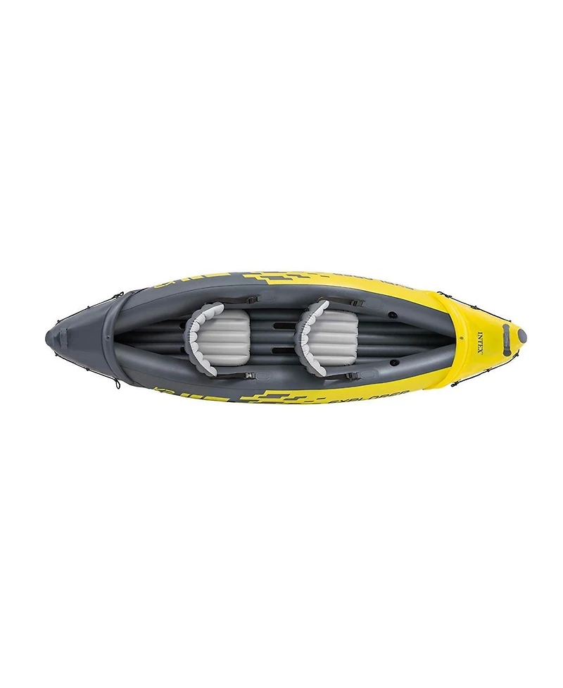Intex 68307EP Explorer K2 2 Person Inflatable Kayak Set and Air Pump, Yellow
