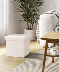 Seville Classics Channel Tufted Storage Ottoman