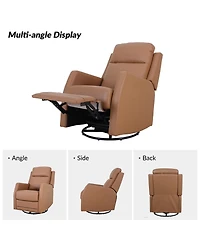 Hulala Home Donat Faux Leather Swivel Recliner