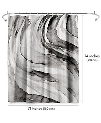Abstract Shower Curtain Gulf by Pi Creative Art - Black