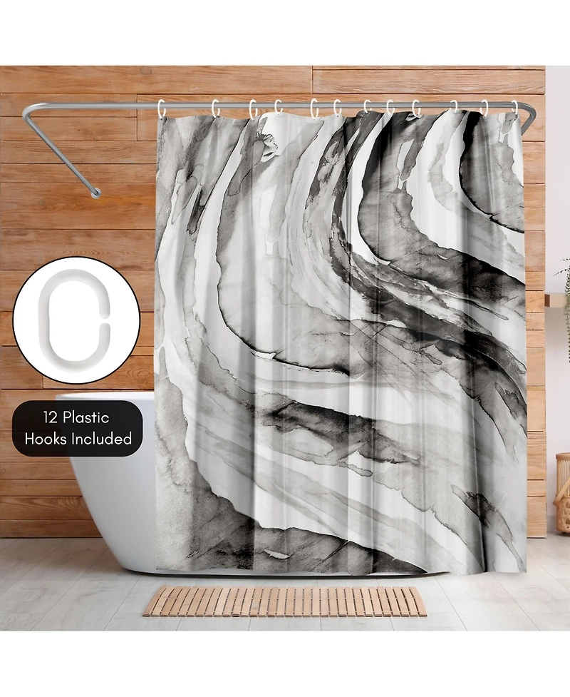 Abstract Shower Curtain Gulf by Pi Creative Art - Black