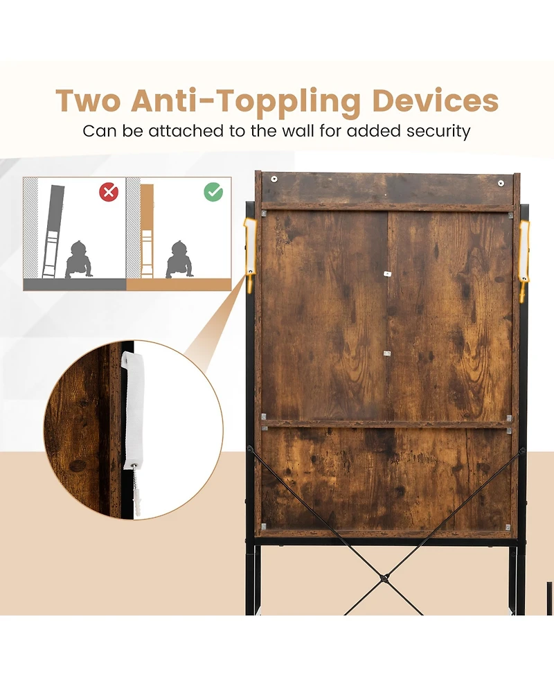 Gymax Over The Toilet Storage Cabinet Rack Bathroom w/ Slipping Barn Door & Adjustable Shelf Espresso