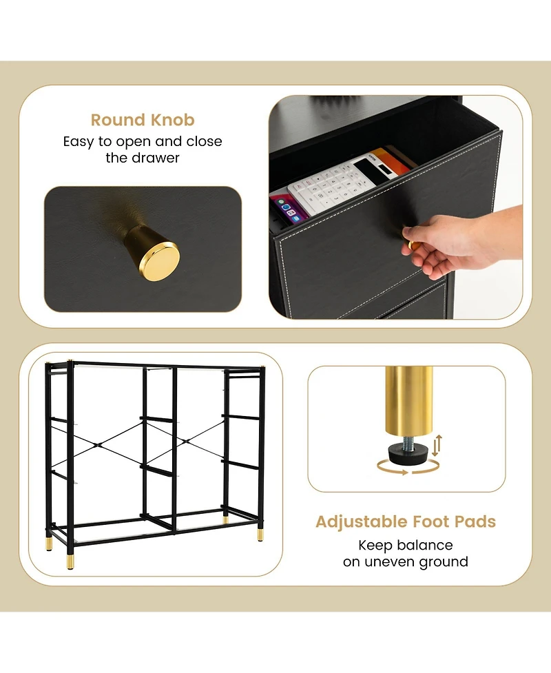 Drawer Fabric Dresser Tower Wide Chest of Drawers Storage Organizer Bedroom