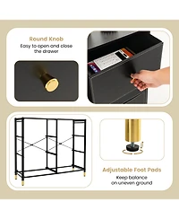 Drawer Fabric Dresser Tower Wide Chest of Drawers Storage Organizer Bedroom