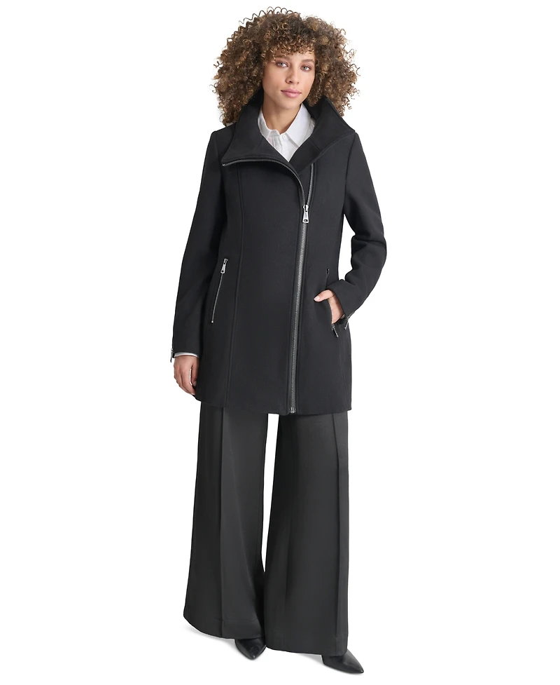 Dkny Women's Asymmetrical Zip Coat