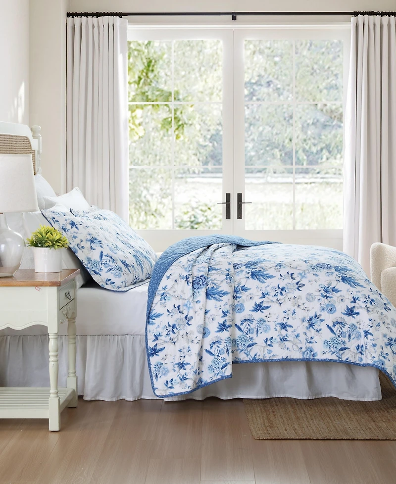 Laura Ashley Breezy Floral Reversible 2-Pc. Quilt Set, Twin