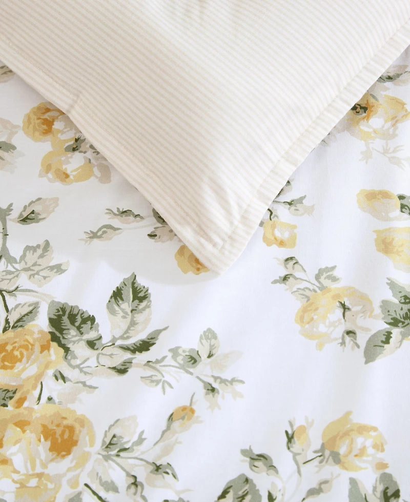Laura Ashley Roses Reversible -Pc. Comforter Set