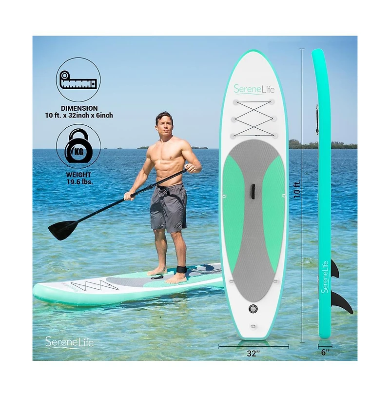 SereneLife Thunder Wave Stand-Up Paddle-Board (Sup), 10 ft.