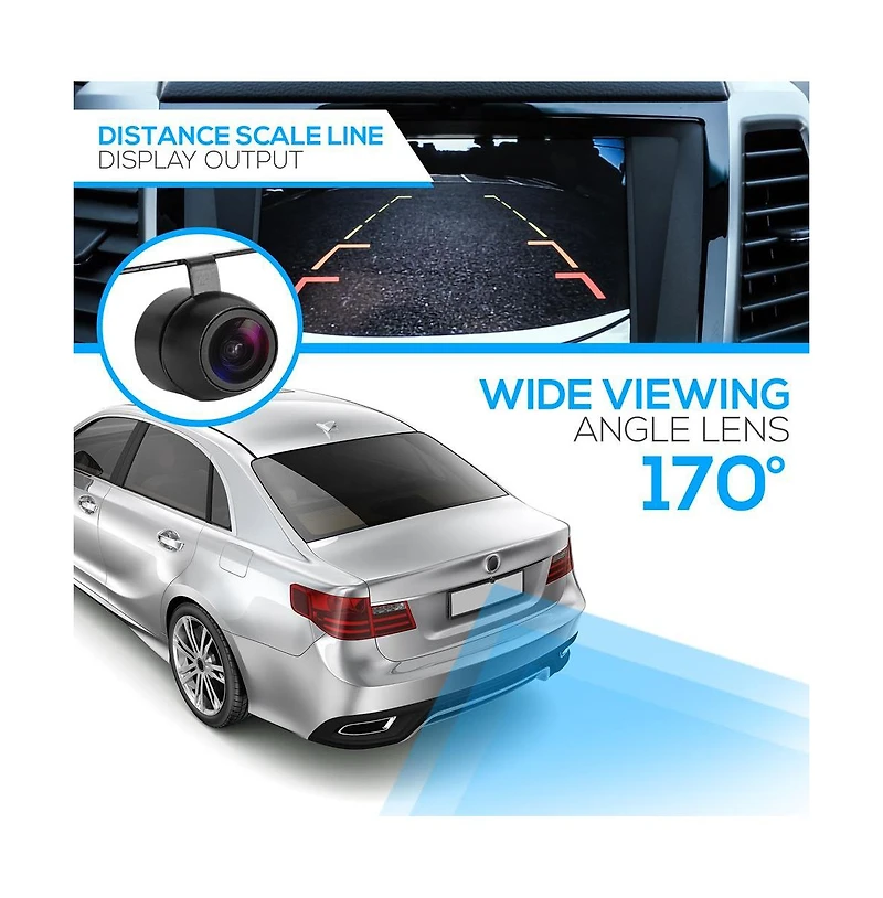 Pyle Compact Car Backup Camera with Night Vision, 170° Viewing Angle