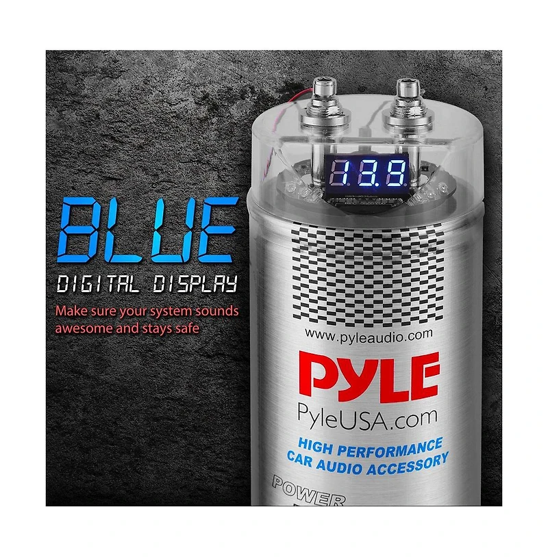 Pyle 5.0 Farad Digital Power Capacitor with Blue Led Display