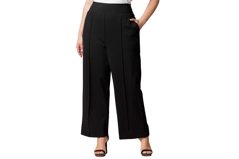 Kiyonna Women's Plus Polished Ponte Wide Leg Pants