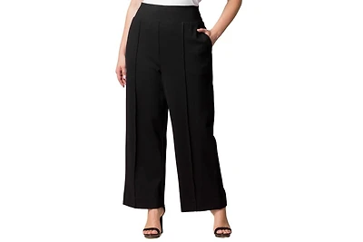 Kiyonna Women's Plus Polished Ponte Wide Leg Pants