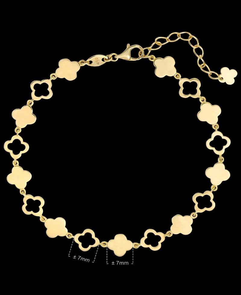 Devata Clover Chain Bracelet in 14K Gold, 6.5 in adj to 7.5 in, approx. 5.8 grams