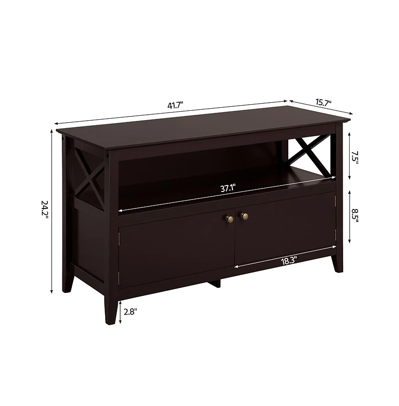 Yaheetech Improved Quality Tv Stand with 2 Storage Doors