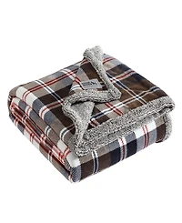 Eddie Bauer Parkwood Plaid Plush Throw, 70" X 50"