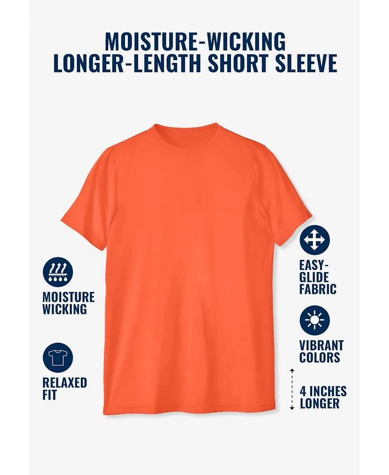 KingSize Big & Tall No Sweat Longer-Length Short Sleeve Crewneck Tee