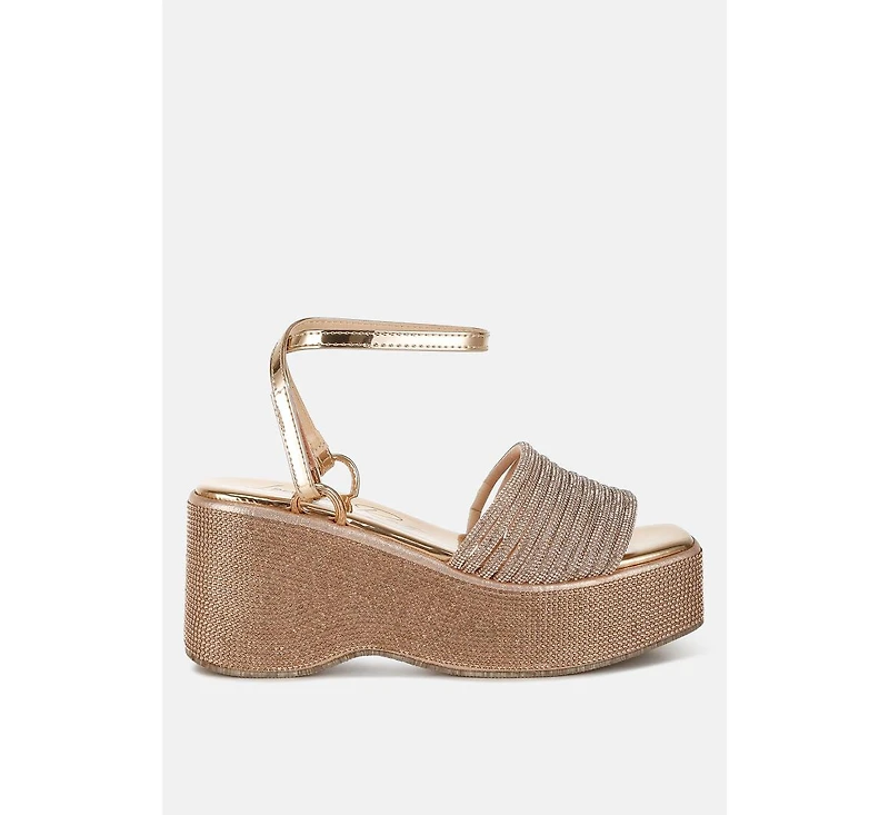 Swifties Rhinestone Embellished Lace-Up Sandals