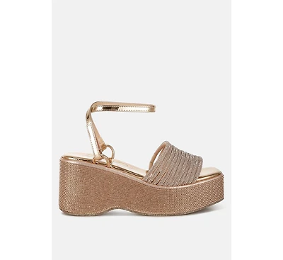 Swifties Rhinestone Embellished Lace-Up Sandals