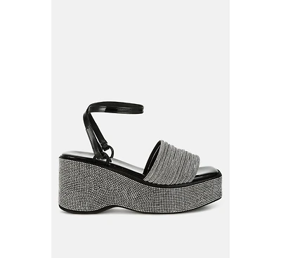 Swifties Rhinestone Embellished Lace-Up Sandals