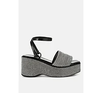 Swifties Rhinestone Embellished Lace-Up Sandals