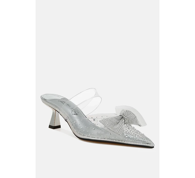 Freja Embellished Bow Kitten Heels