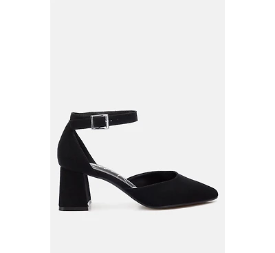 Rozita Microfiber Block Heel Sandals Women