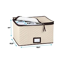 Florida Brands Wine Glass Storage Box with Dividers - Holds 12 Wine Glasses up to 10" Tall and 3.75" W - Stemware Storage Case