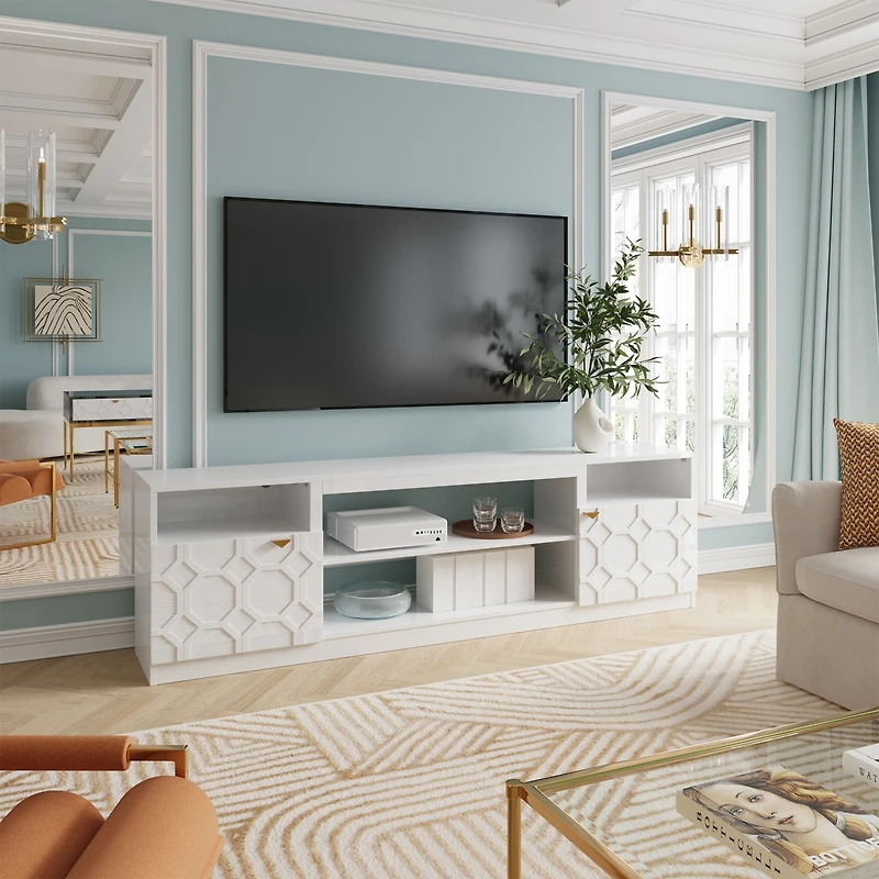 Elegant Multifunctional Tv Stand with Ample Storage and Stylish Design