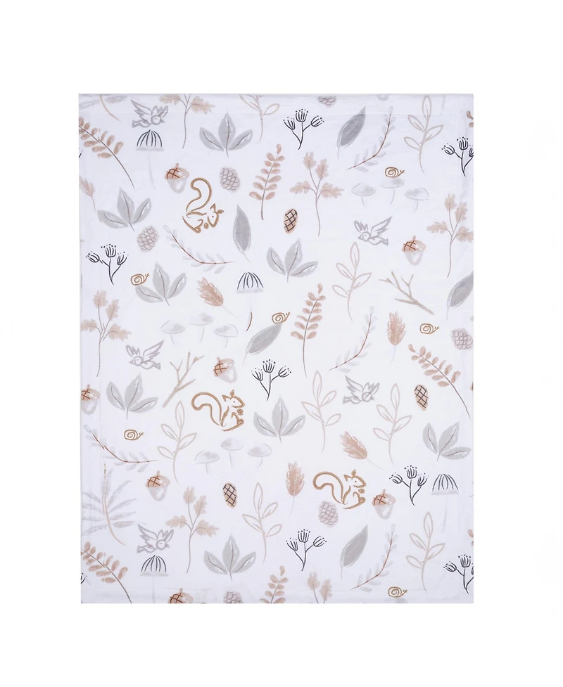 Lambs & Ivy Treetop Fox Woodland/Forest Minky/Faux Shearling Fleece Baby Blanket