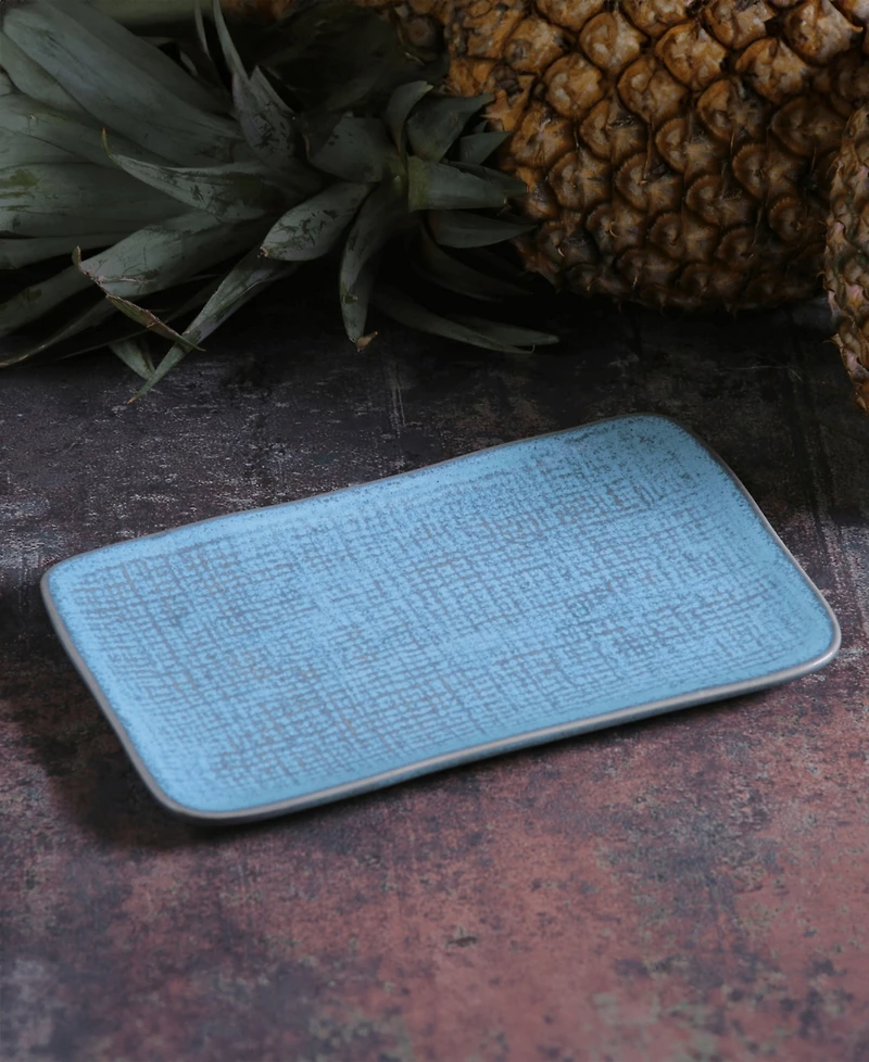 Porto Brasil 10.63" Stoneware Medium Rectangular Juta Platters, Set of 4