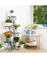 Unho 5 Tier Tall Plant Stand Metal Shelf Flower Pots Display Holder Outdoor Garden