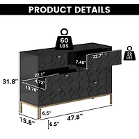 Wooden 6-Drawer Storage Cabinet Table