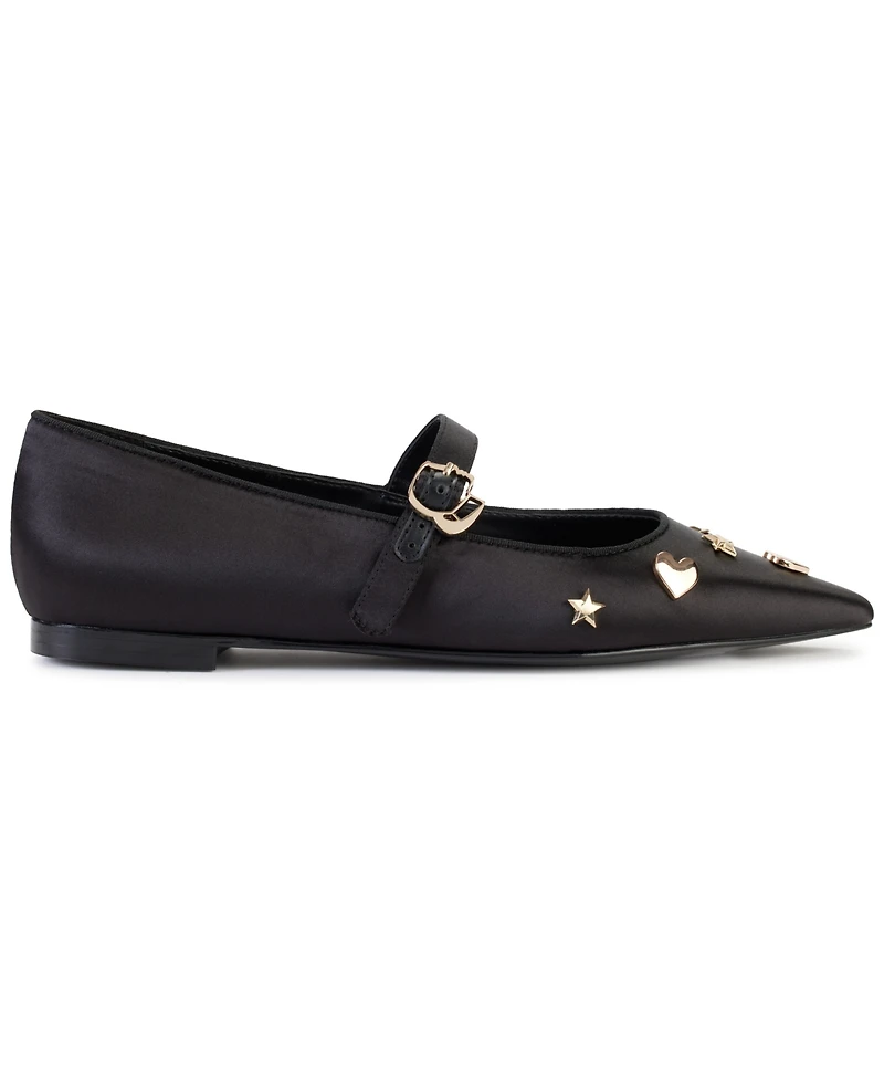 Karl Lagerfeld Paris Women's Veyda Mary Jane Pointed Toe Flats