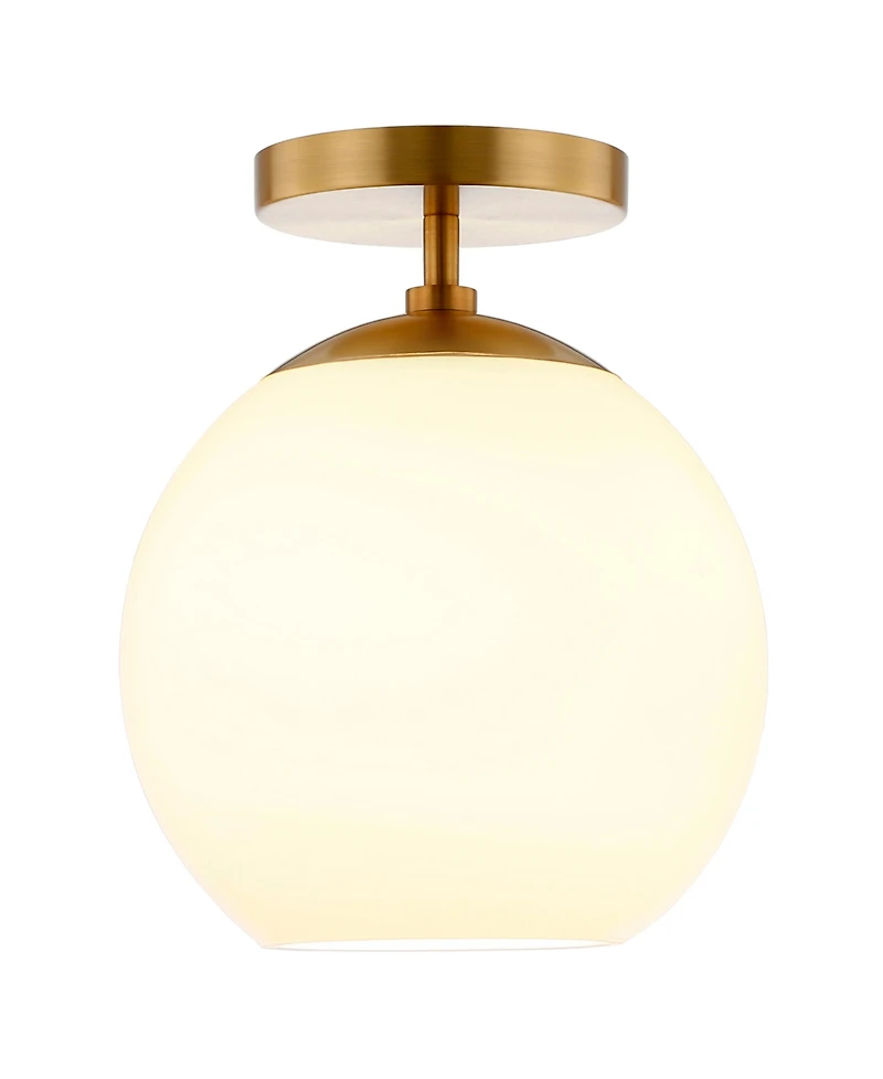 Hudson & Canal 9" Metal Bartlett Wide Semi Flush Mount
