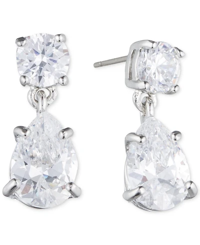 Givenchy Silver-Tone Crystal Pear-Shape Earrings