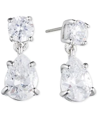 Givenchy Silver-Tone Crystal Pear-Shape Earrings