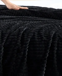 Kenneth Cole New York Solid Textured Jacquard Plush Throw, 60" X 50"