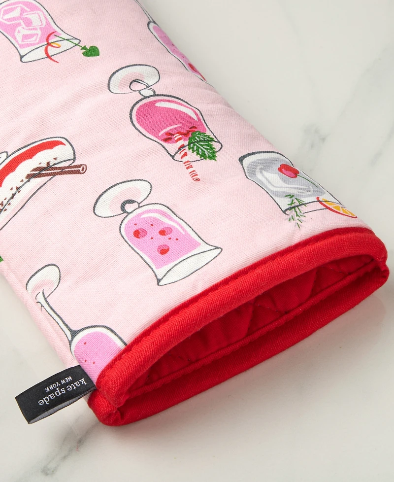 Kate Spade New York Holiday Cocktails Kitchen Towel, Oven Mitt & Potholder, Set of 4