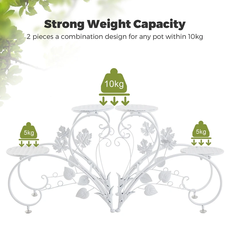 Unho Classic Art Metal Plant Stand Flower Pots Holder Rack Plant Garden Balcony Patio