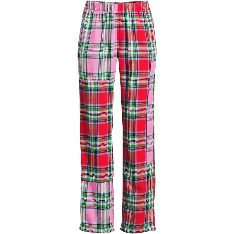 Lands' End Women's Petite Flannel Patchwork Pajama Pants