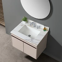 Simplie Fun Inch Marble Vanity Top, Bathroom Vanity Top with Undermount Rectangular Middle Sink and 4" Height Backsplash