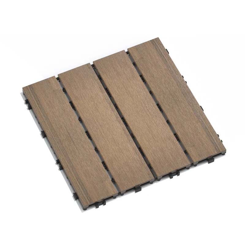 Streamdale Wpc Patio Deck Tiles, 11-Pack, Interlocking, Oak