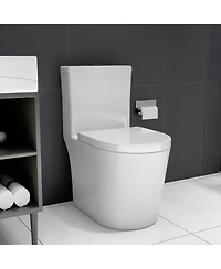Streamdale Compact One Piece Dual Flush Toilet, Short Depth