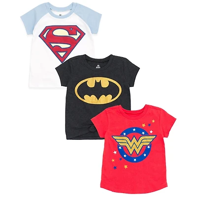 Justice League Toddler Girls Dc Comics Batgirl Super Wonder Woman 3 Pack T-Shirts to