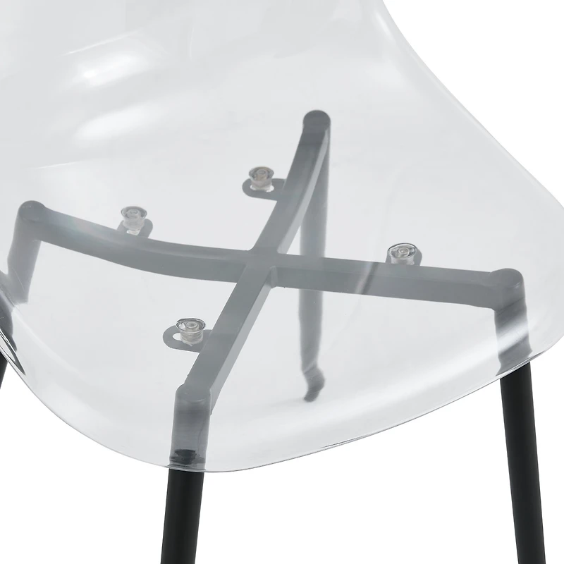 Streamdale Furniture Modern minimalist transparent dining chair, plastic chair, armless crystal chair, Nordic creative makeup stool, negotiation chair