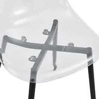 Streamdale Furniture Modern minimalist transparent dining chair, plastic chair, armless crystal chair, Nordic creative makeup stool, negotiation chair