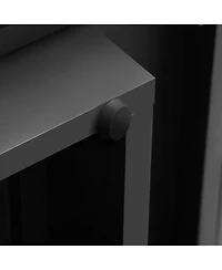 Streamdale Furniture 4 Wavy Doors Ample Storage Space Sideboard with Adjustable Shelves and Retro Copper Handles for Dining Room and Living Room (Blac